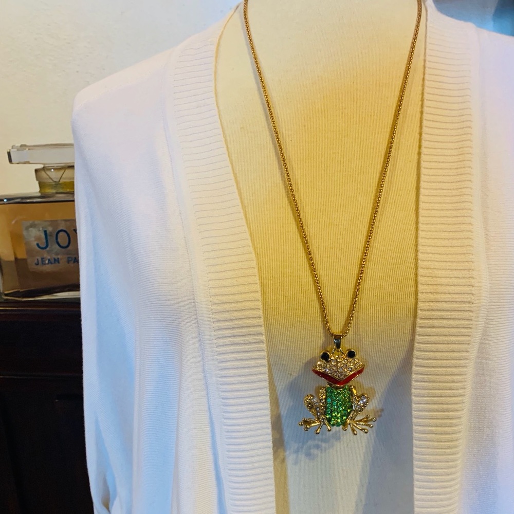 Betsey Johnson Necklace-Jeweled Frog - Picture 5 of 7